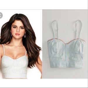 American eagle denim crop top